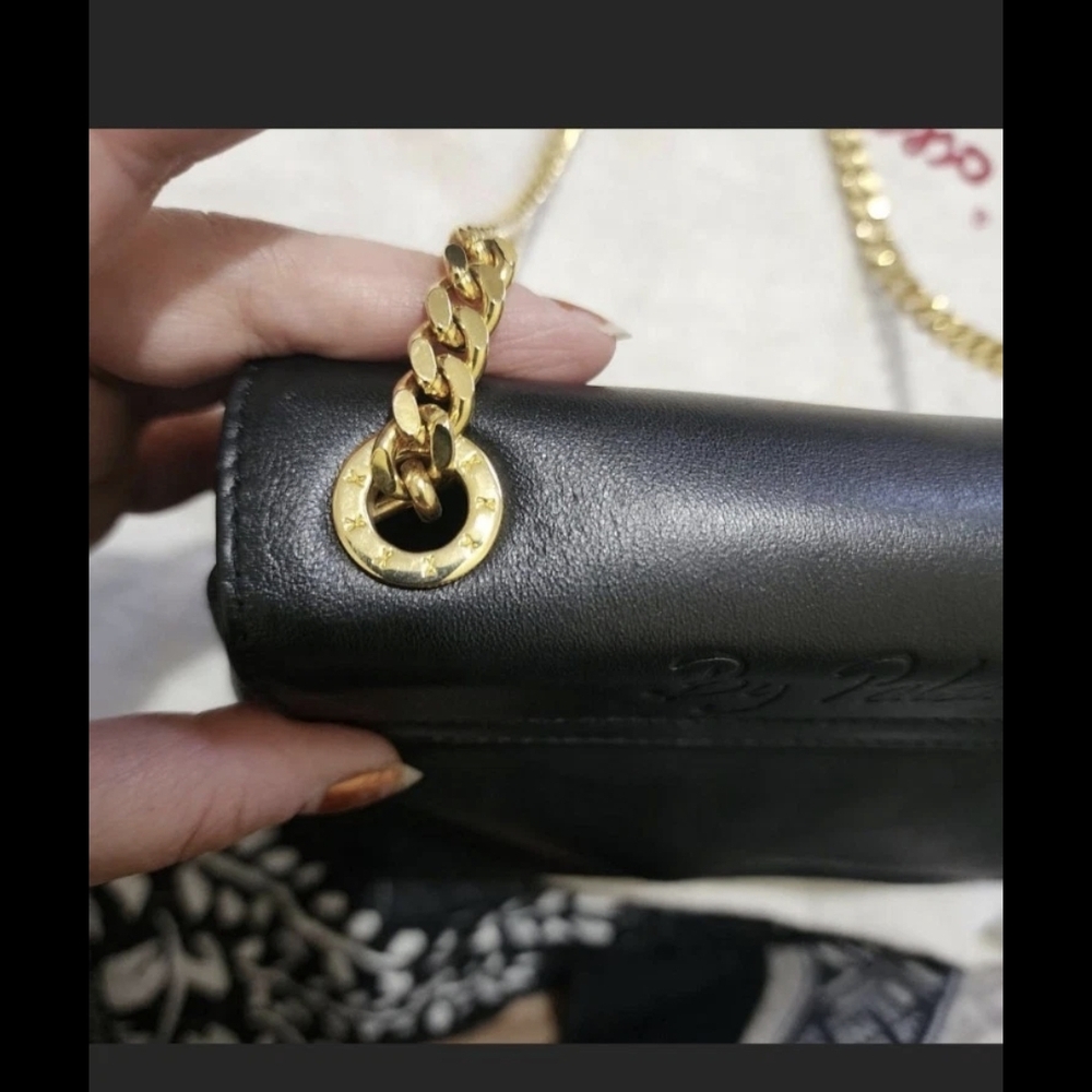 Paloma Picasso Black Leather Chain Bag - Picture 5 of 7